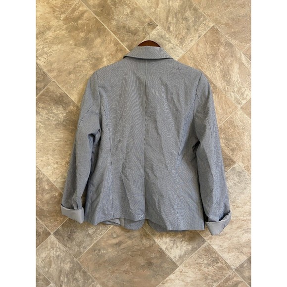Catherine Malandrino Women’s Sz‎ S Blue Pinstripe Blazer — Single-Breasted - Picture 3 of 12